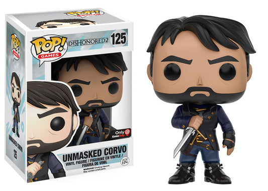 FUNKO POP! Vinyl Games RARE Dishonored 2 #125 Corvo (Dishonored 2 - Unmasked) [GameStop (Stickerless)] [VAULTED]