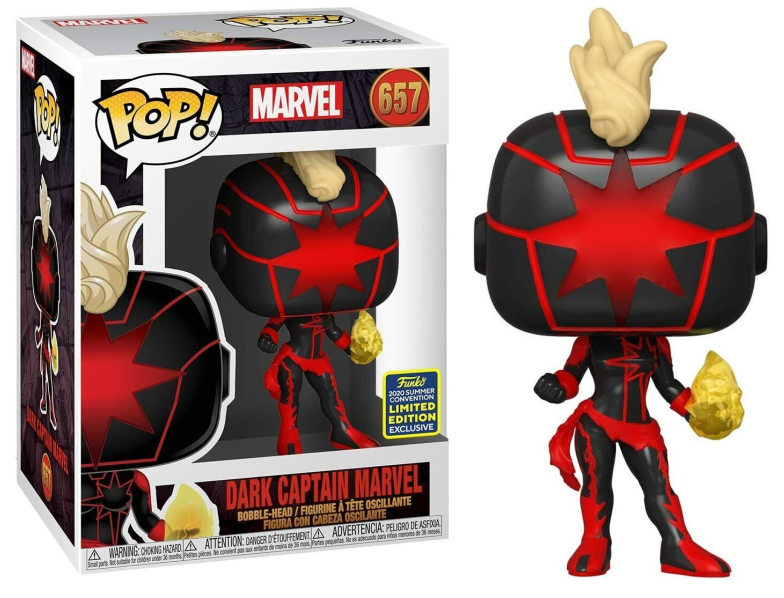 FUNKO POP! Vinyl Marvel RARE #657 Dark Captain Marvel [Summer Convention] [VAULTED]