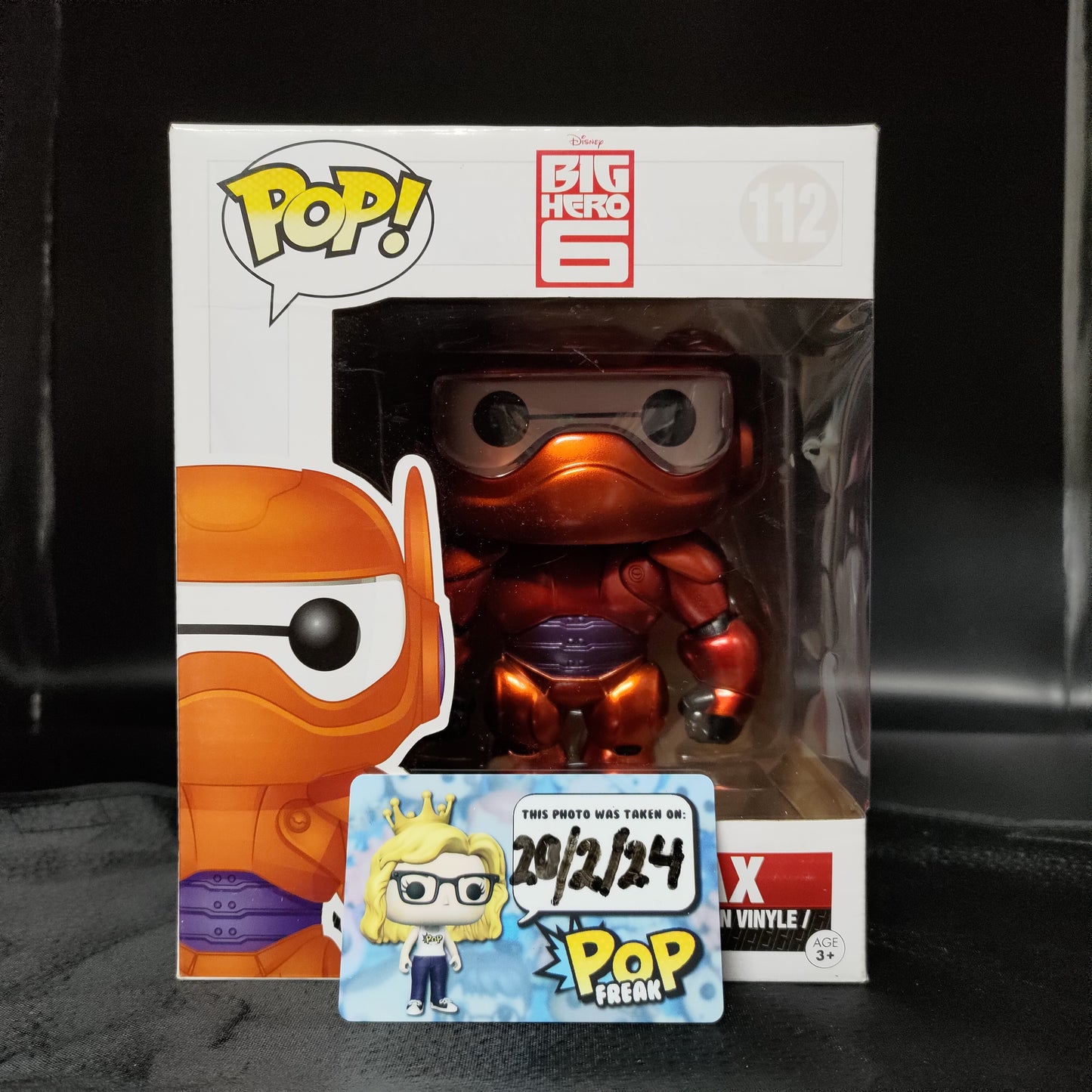 FUNKO POP! Vinyl RARE Disney Big Hero 6 #112 Baymax (6in Super) (Armored) (Metallic) [FUN.Com (Stickerless)] [VAULTED]