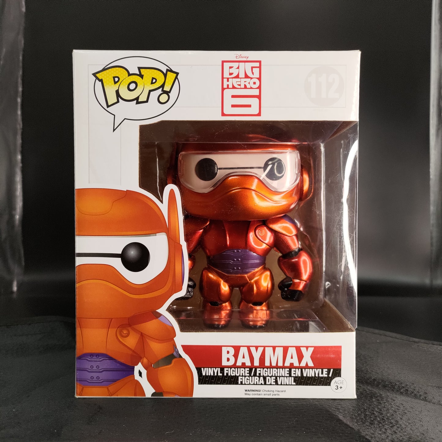 FUNKO POP! Vinyl RARE Disney Big Hero 6 #112 Baymax (6in Super) (Armored) (Metallic) [FUN.Com (Stickerless)] [VAULTED]