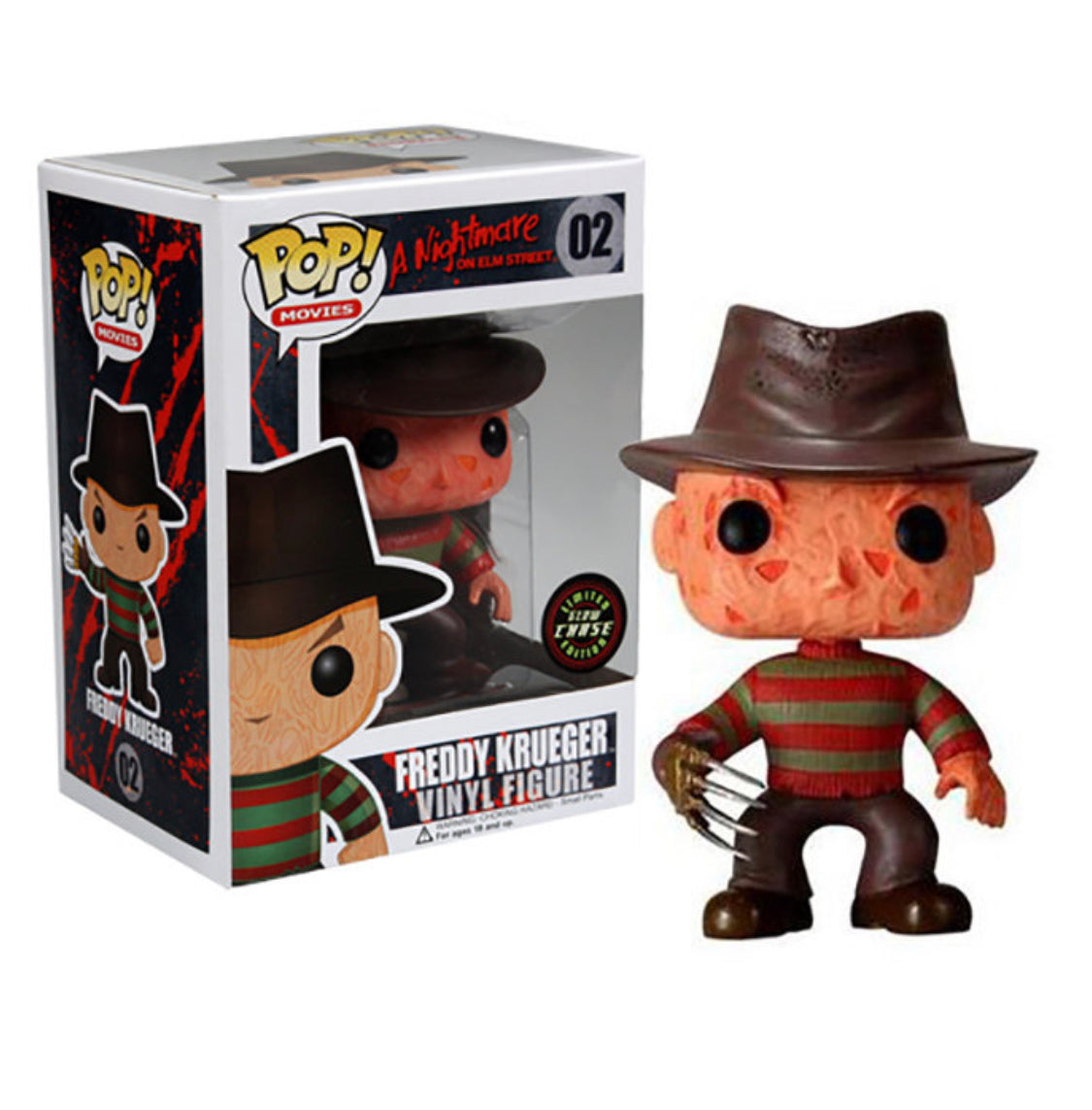 FUNKO POP! Vinyl Movies RARE A Nightmare on Elm Street #02 Freddy Krueger (GITD) (3 Languages) [Chase] [VAULTED]