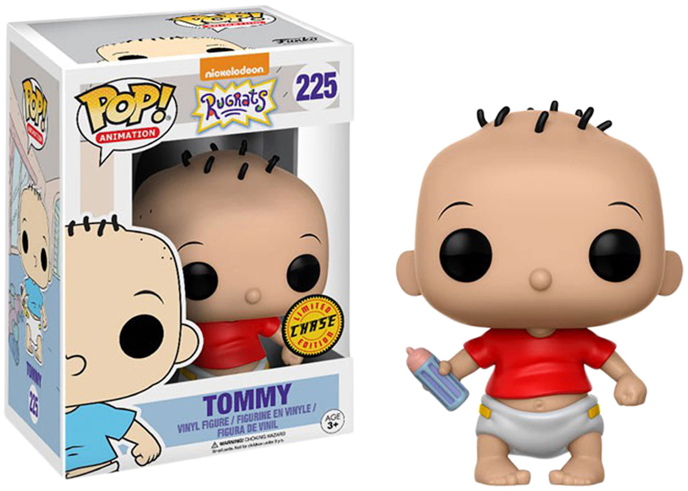 FUNKO POP! Vinyl Animation RARE Rugrats #225 Tommy (Red Shirt) [Chase] [VAULTED]