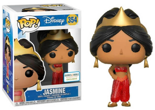 FUNKO POP! Vinyl Disney RARE #354 Jasmine (Red - Glitter) [Barnes & Noble (Stickerless)] [VAULTED]