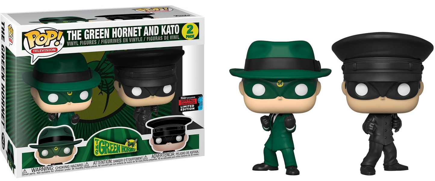 FUNKO POP! Vinyl Television RARE The Green Hornet - The Green Hornet and Kato (2-Pack) [Summer Convention] [VAULTED]