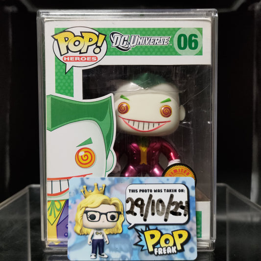 FUNKO POP! Vinyl Heroes RARE DC Universe #06 The Joker ("DC Universe" Logo) (Metallic) [Chase] [VAULTED]