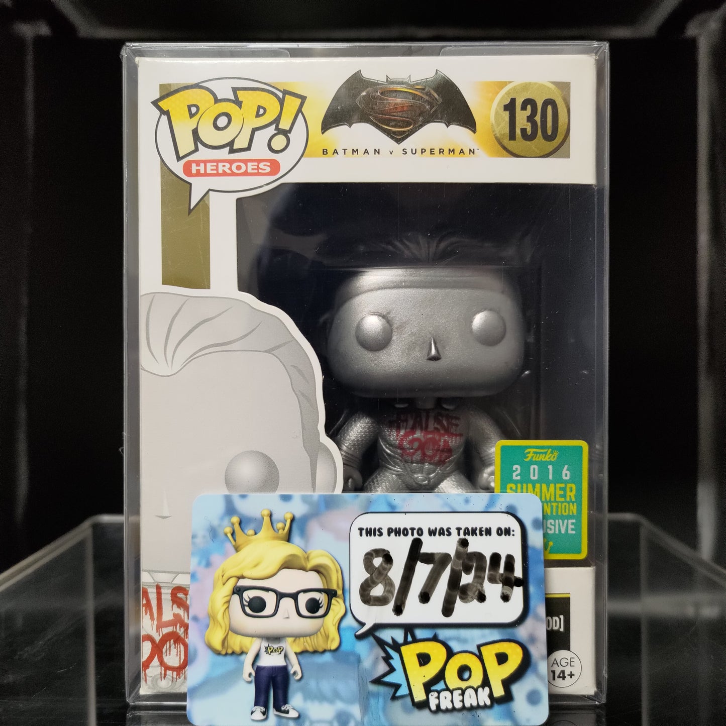 FUNKO POP! Vinyl Heroes RARE Batman vs Superman #130 Superman (Dawn of Justice - False God) [Summer Convention] [VAULTED]