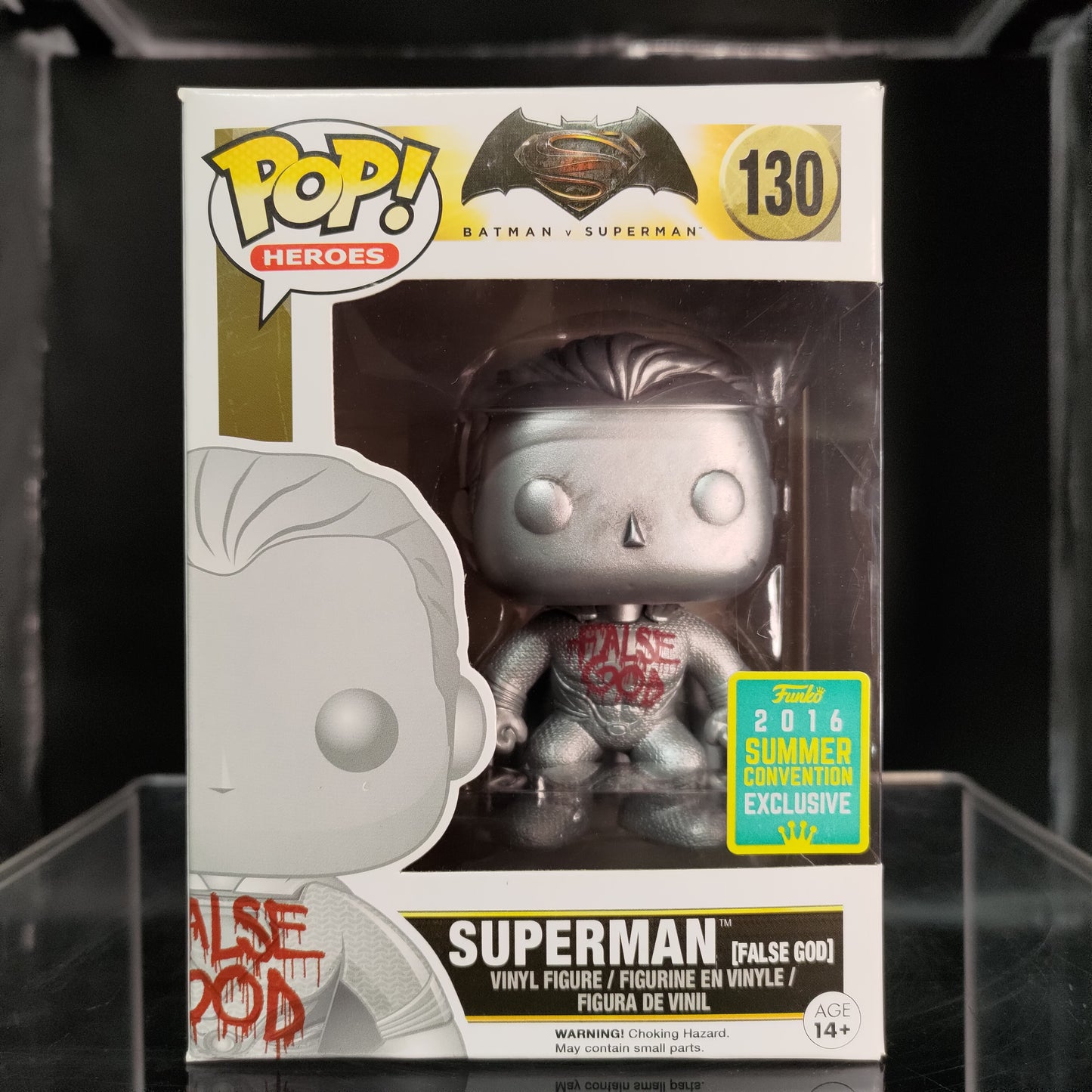 FUNKO POP! Vinyl Heroes RARE Batman vs Superman #130 Superman (Dawn of Justice - False God) [Summer Convention] [VAULTED]