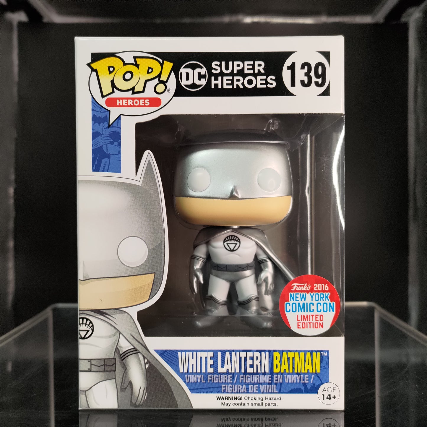 FUNKO POP! Vinyl Heroes RARE DC Super Heroes #139 White Lantern Batman (Blowing Cape) [NYCC] [VAULTED]