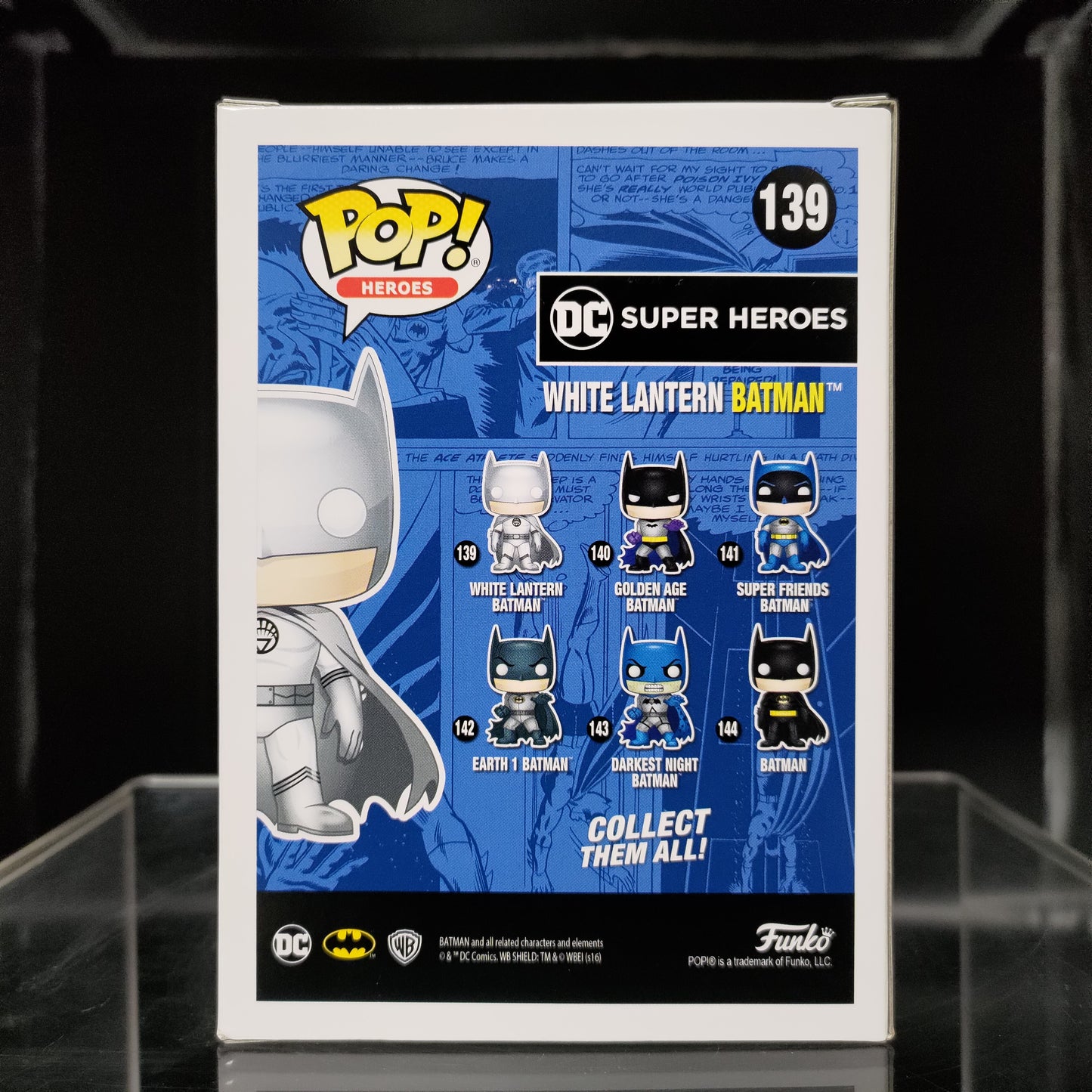 FUNKO POP! Vinyl Heroes RARE DC Super Heroes #139 White Lantern Batman (Blowing Cape) [NYCC] [VAULTED]