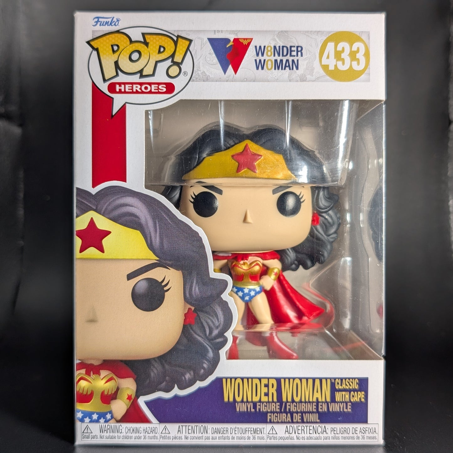 FUNKO POP! Vinyl Heroes RARE Wonder Woman #433 Wonder Woman Classic With Cape [VAULTED]