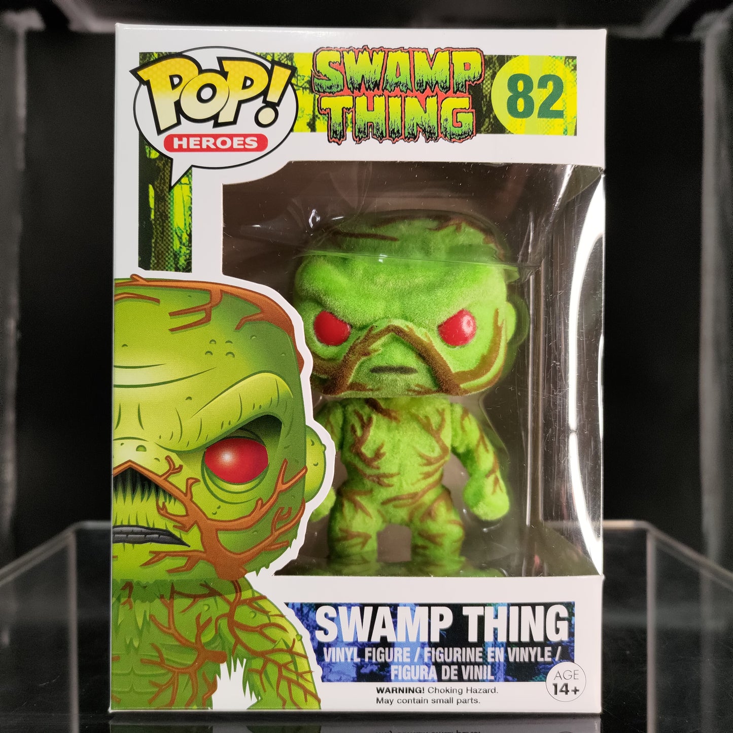 FUNKO POP! Vinyl Heroes RARE #82 Swamp Thing (Flocked) [Previews (Stickerless)] [VAULTED]