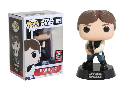 FUNKO POP! Vinyl Bobble-Head Star Wars RARE #169 Han Solo (Action Pose) [Galactic Convention] [VAULTED]