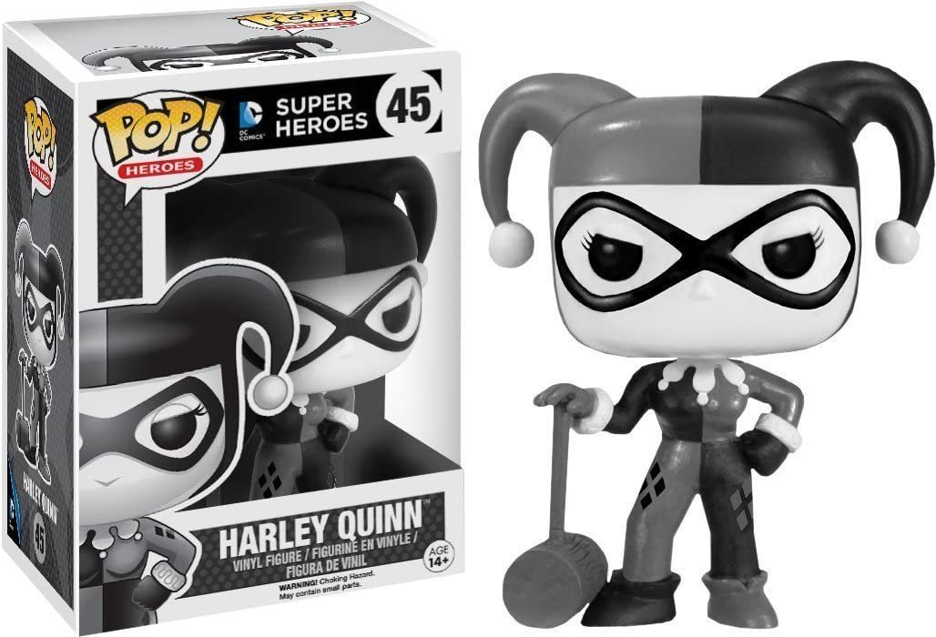 FUNKO POP! Vinyl Heroes RARE DC Super Heroes #45 Harley Quinn (Black & White) [VAULTED]