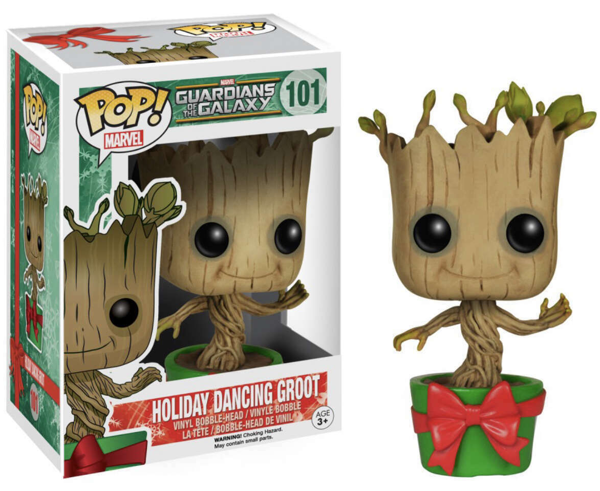 FUNKO POP! Vinyl Bobble-Head Marvel RARE Guardians of the Galaxy #101 Holiday Dancing Groot [VAULTED]