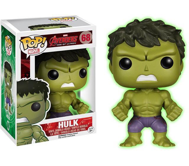 FUNKO POP! Vinyl Bobble-Head Marvel RARE Avengers Age of Ultron #68 Hulk (Age of Ultron) (GITD) [Barnes & Noble (Stickerless)] [VAULTED]