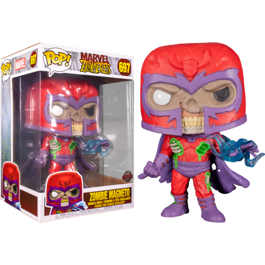 FUNKO POP! Bobble-Head Marvel RARE Marvel Zombies #697 Zombie Magneto (10in Jumbo) [Funko Special Edition] [VAULTED]