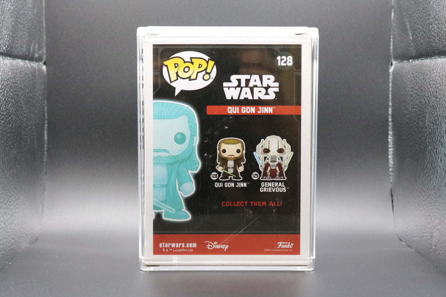 FUNKO POP! Vinyl RARE Star Wars #128 Qui Gon Jinn (Holographic) [Galactic Convention] [VAULTED]