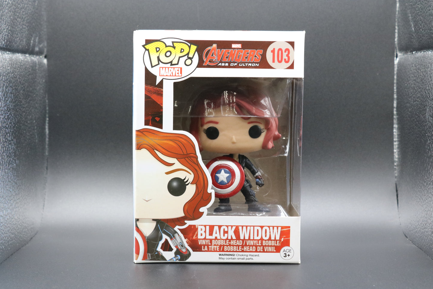 FUNKO POP! Vinyl Marvel RARE The Avengers #103 Black Widow (Age of Ultron - w/Shield) [GameStop (Stickerless)] [VAULTED]