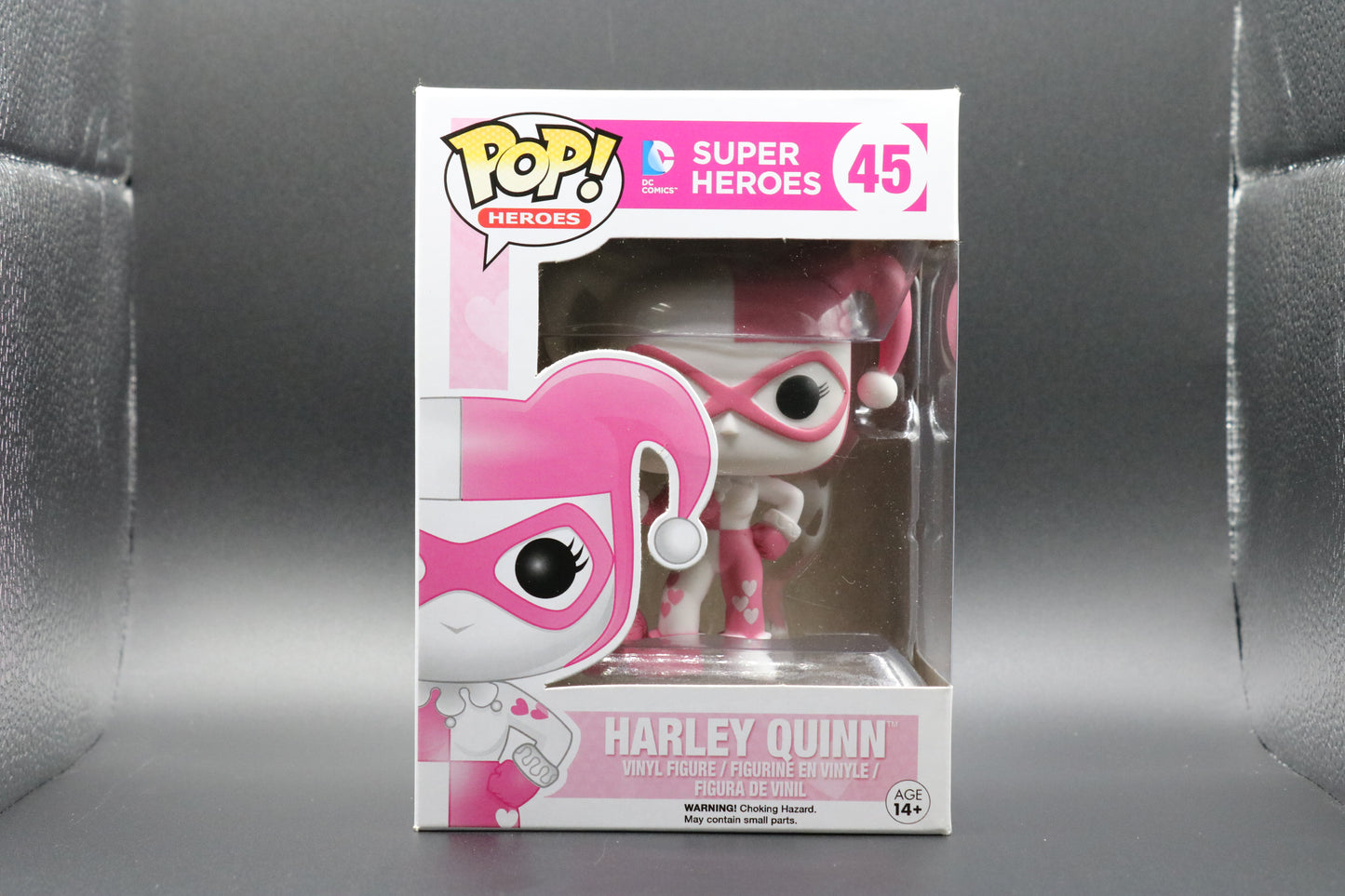 FUNKO POP! Vinyl Heroes RARE DC Super Heroes #45 Harley Quinn (Pink Hearts) [Standard] [VAULTED]