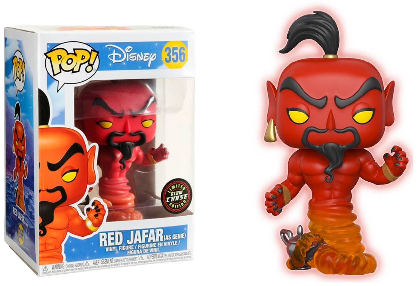 FUNKO POP! Vinyl Disney RARE #356 Red Jafar (as Genie) (GITD) [Chase] [VAULTED]