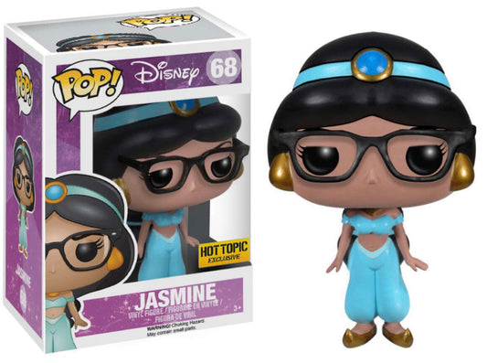 FUNKO POP! Vinyl Disney RARE #68 Jasmine (Glasses) [Hot Topic (Stickerless)] [VAULTED]