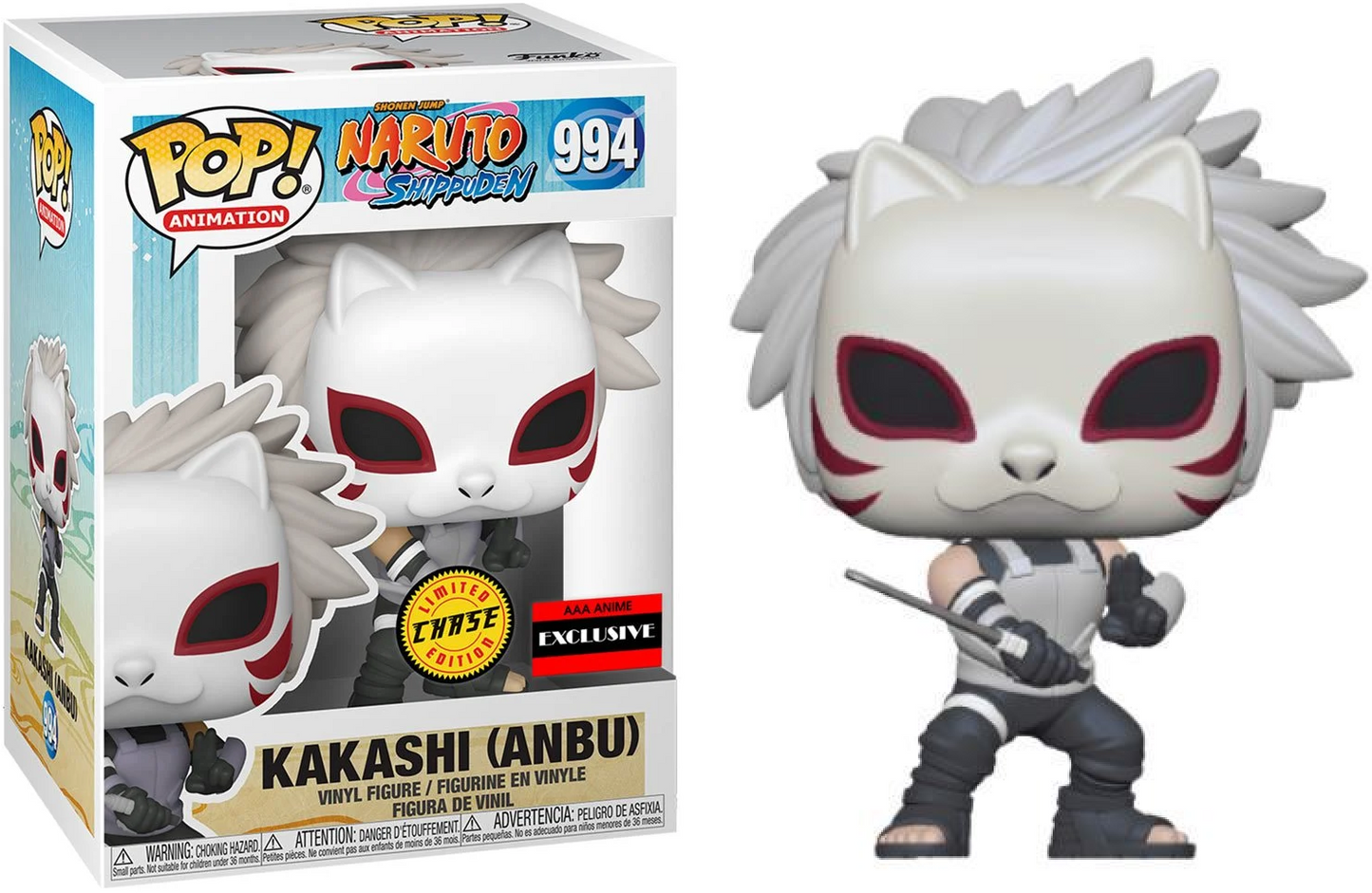 FUNKO POP! Vinyl Animation RARE Naruto Shippuden #994 Kakashi Hatake (Anbu Mask) [Funko Special Edition | Chase] [VAULTED]