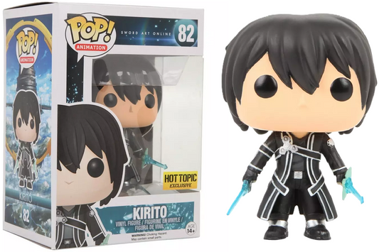 FUNKO POP! Vinyl Animation RARE Sword Art Online #82 Kirito (Blue Swords) [Hot Topic (Stickerless)] [VAULTED]