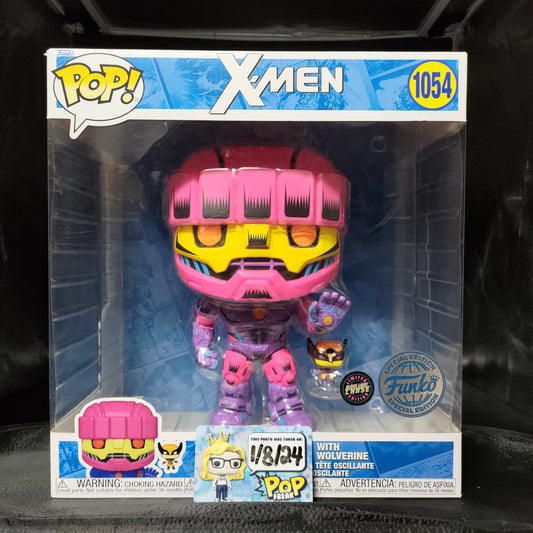 FUNKO POP! Bobble-Head Marvel RARE X-Men #1054 Sentinel with Wolverine (10in Jumbo) (Blacklight) [Funko Special Edition | Chase] [VAULTED]