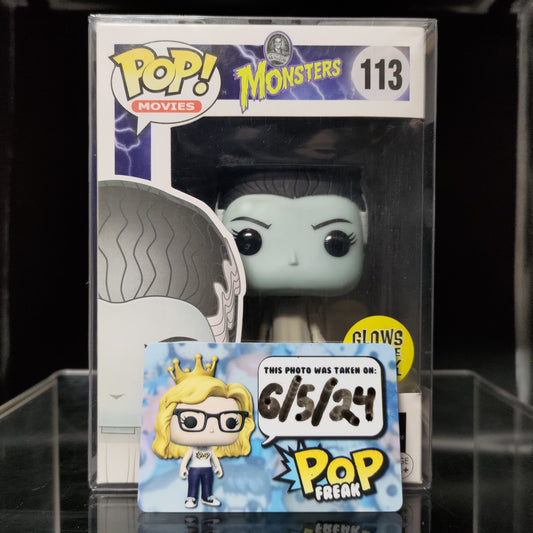 FUNKO POP! Vinyl Movies RARE Monsters #113 The Bride of Frankenstein (GITD) [Hot Topic (Stickerless)] [VAULTED]