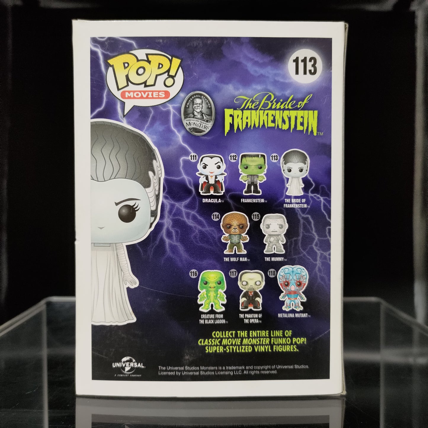 FUNKO POP! Vinyl Movies RARE Monsters #113 The Bride of Frankenstein (GITD) [Hot Topic (Stickerless)] [VAULTED]