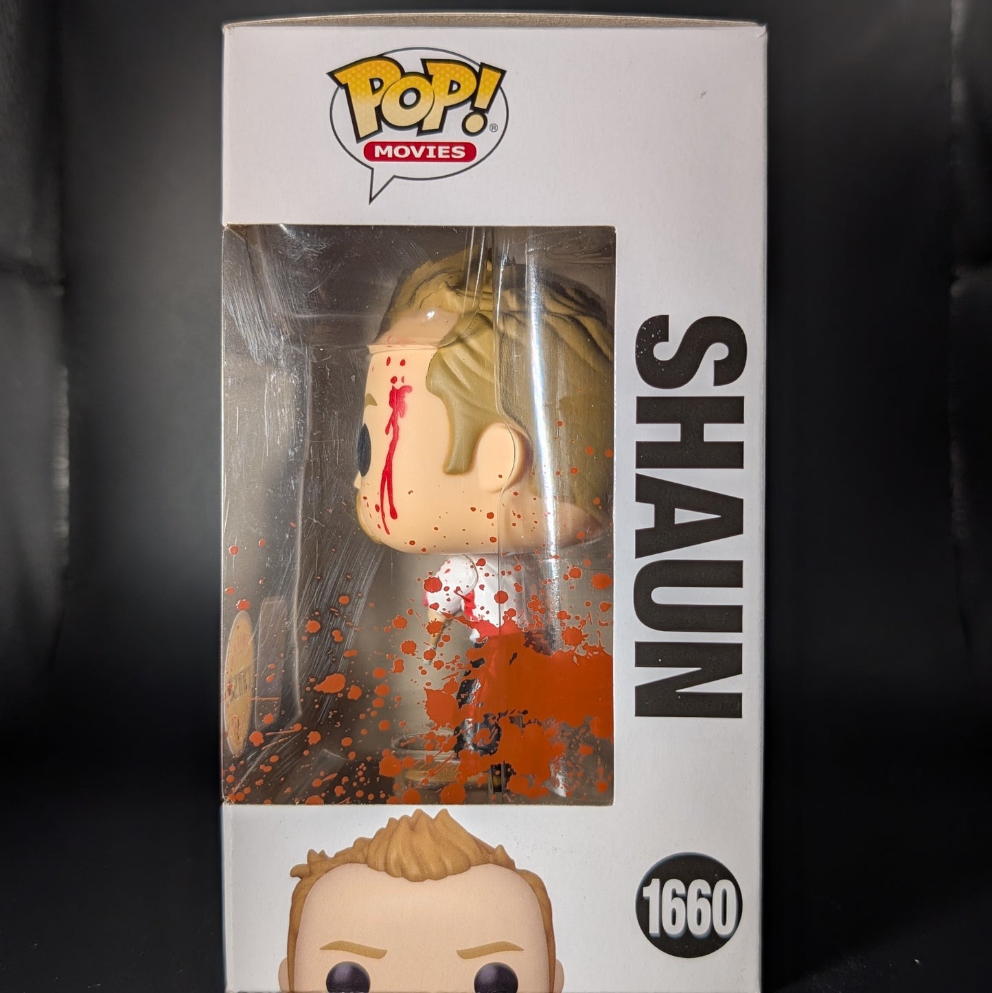 FUNKO POP! Vinyl Movies RARE Shaun Of The Dead #1660 Shaun (with Pool Cue) (Bloody) [Funko Specialty Series | Chase] [VAULTED]