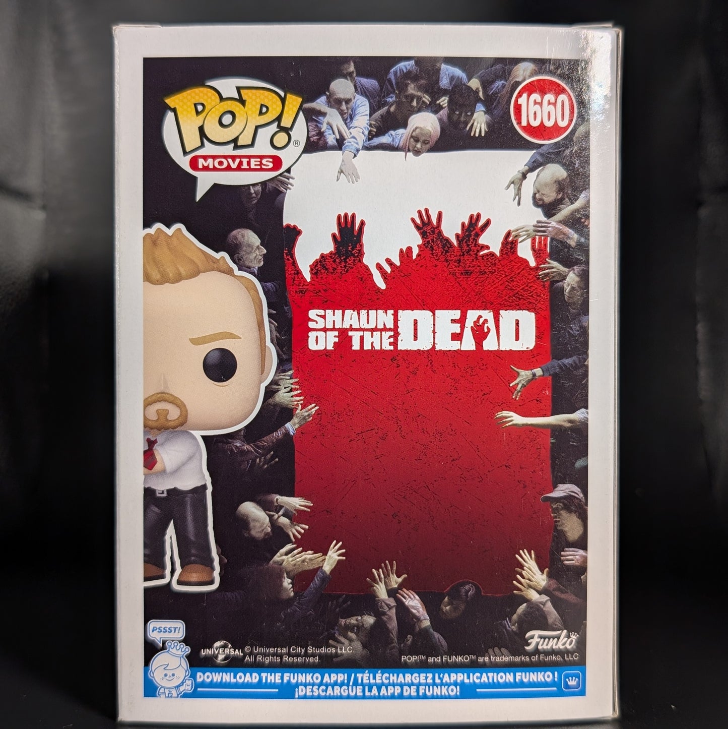 FUNKO POP! Vinyl Movies RARE Shaun Of The Dead #1660 Shaun (with Pool Cue) (Bloody) [Funko Specialty Series | Chase] [VAULTED]