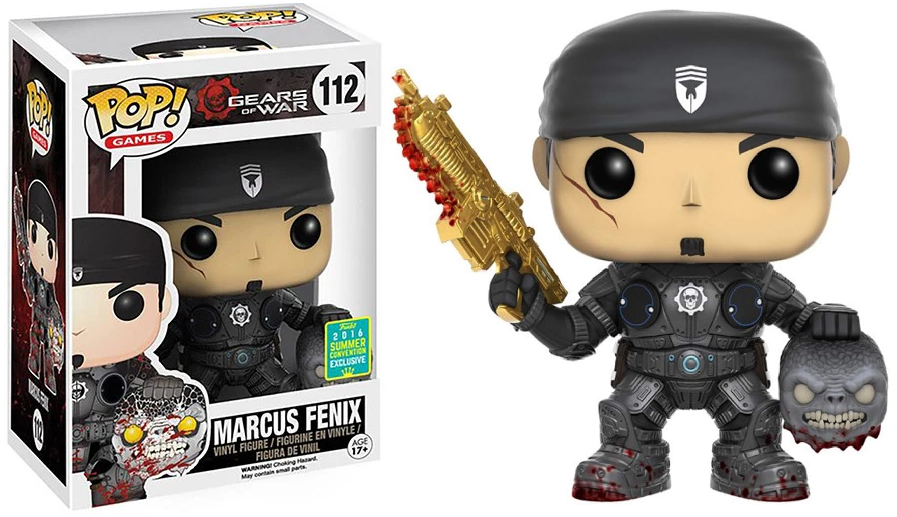 FUNKO POP! Vinyl Games RARE Gears of War #112 Marcus Fenix (w/ Head) (Gold Lancer) [Summer Convention] [VAULTED]