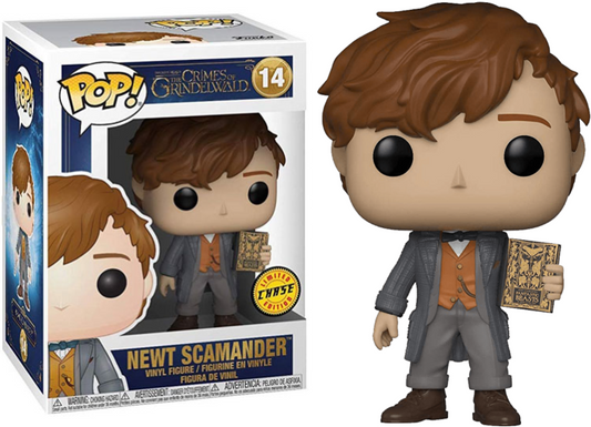 FUNKO POP! Vinyl Fantastic Beasts RARE The Crimes of Grindelwald #14 Newt Scamander (w/ Book) [Chase] [VAULTED]