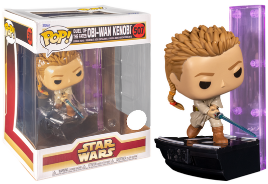 FUNKO POP! Bobble-Head Star Wars RARE #507 Duel of Fates: Obi Wan Kenobi [Funko Special Edition] [VAULTED]