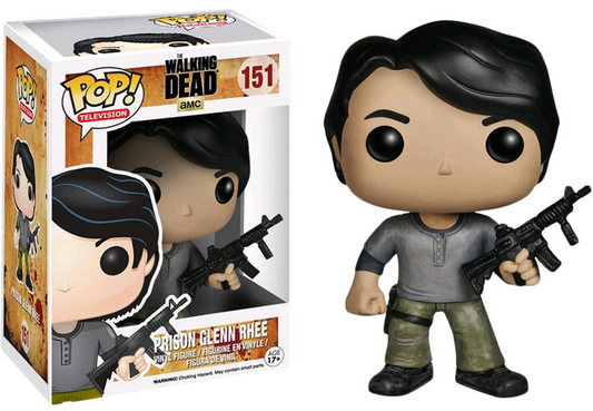 FUNKO POP! Vinyl Television RARE The Walking Dead #151 Prison Glenn Rhee [VAULTED]