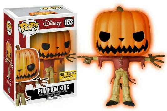 FUNKO POP! Vinyl Disney RARE #153 Pumpkin King (GITD) [Hot Topic (Stickerless)] [VAULTED]