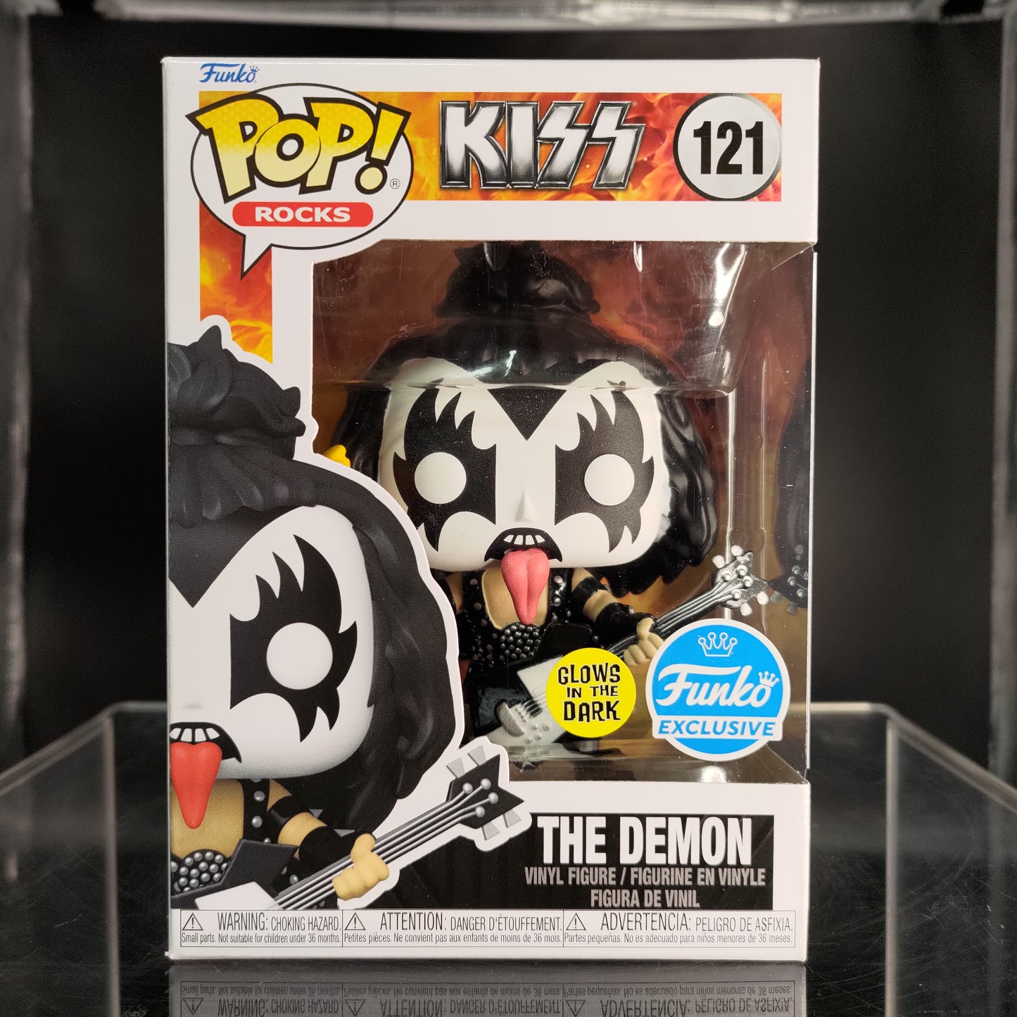 FUNKO POP! Vinyl Rocks RARE KISS #121 The Demon (KISS) (GITD) [Funko Exclusive] [VAULTED]