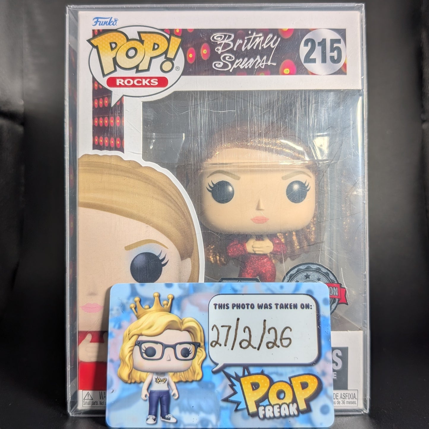 FUNKO POP! Vinyl Rocks RARE Britney Spears #215 Britney Spears (Catsuit) (Glitter) [Diamond Collection | Funko Special Edition] [VAULTED]