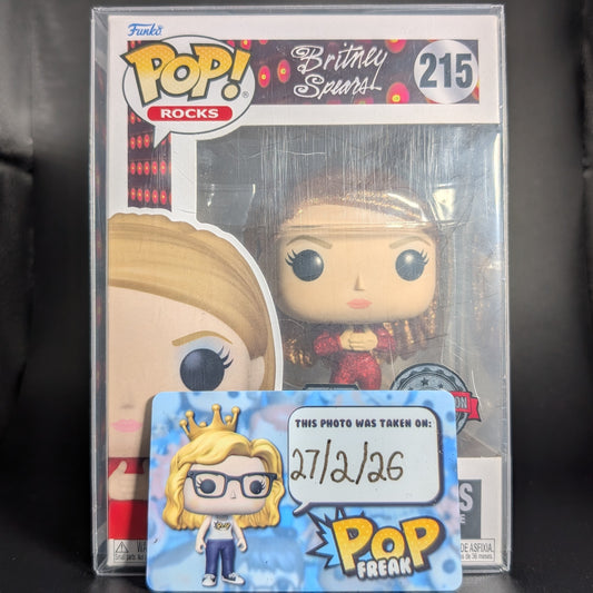 FUNKO POP! Vinyl Rocks RARE Britney Spears #215 Britney Spears (Catsuit) (Glitter) [Diamond Collection | Funko Special Edition] [VAULTED]