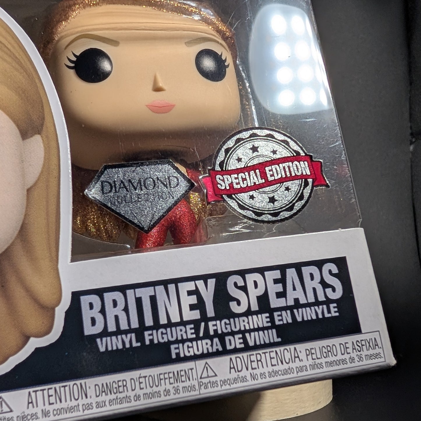 FUNKO POP! Vinyl Rocks RARE Britney Spears #215 Britney Spears (Catsuit) (Glitter) [Diamond Collection | Funko Special Edition] [VAULTED]