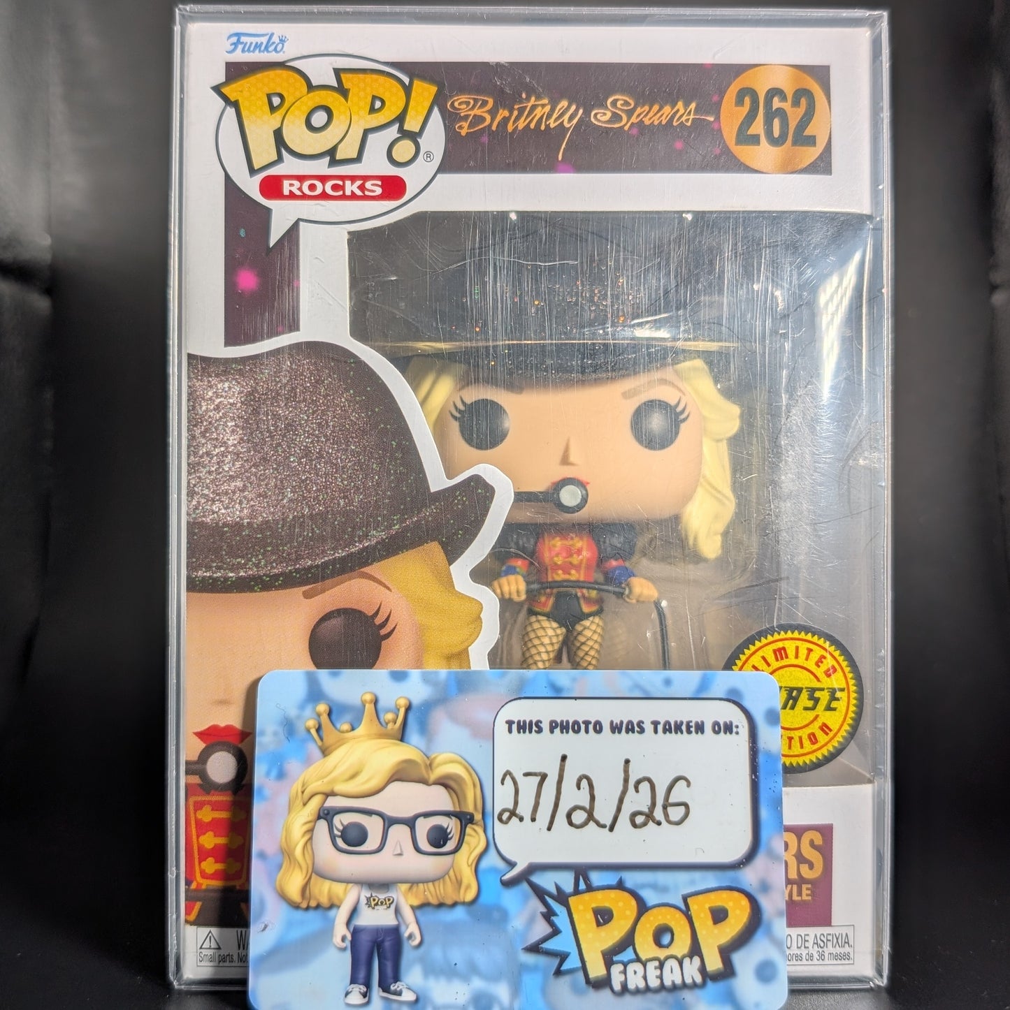 FUNKO POP! Vinyl Rocks RARE Britney Spears #262 Britney Spears (Ringleader w/ Hat) [Chase] [VAULTED]
