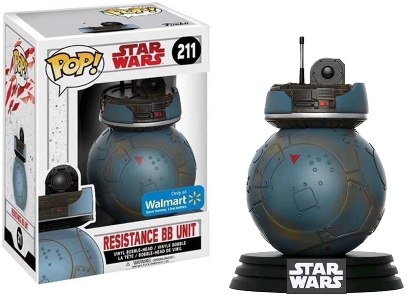 FUNKO POP! Vinyl Bobble-Head RARE Star Wars #211 Resistance BB Unit [Walmart (Stickerless)] [VAULTED]