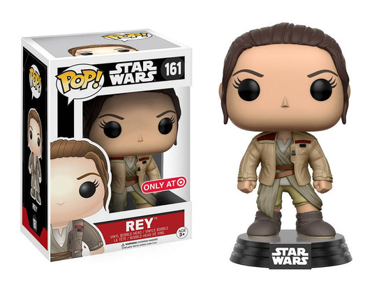 FUNKO POP! Vinyl Bobble-Head Star Wars RARE #161 Rey (w/Jacket) [Target (Stickerless)] [VAULTED]