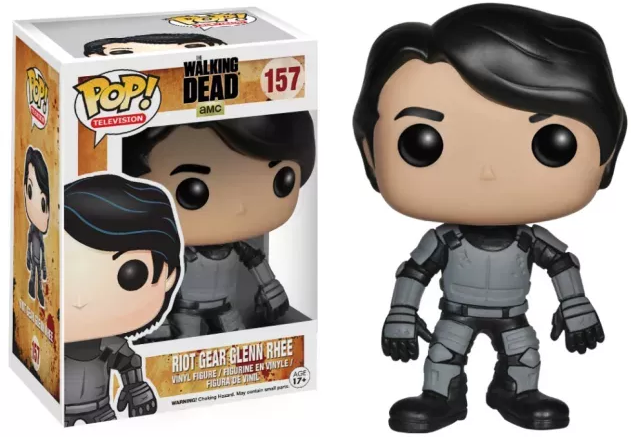 FUNKO POP! Vinyl Television RARE The Walking Dead #157 Riot Gear Glenn Rhee [Hot Topic (Stickerless)] [VAULTED]