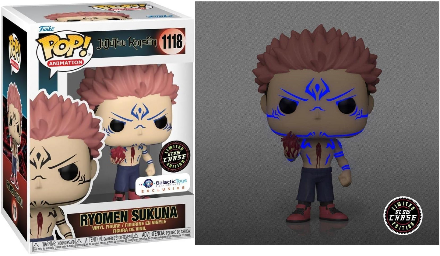 FUNKO POP! Vinyl Animation RARE Jujutsu Kaisen #1118 Ryomen Sukuna w/ Heart (GITD) [Funko Special Edition | Chase] [VAULTED]