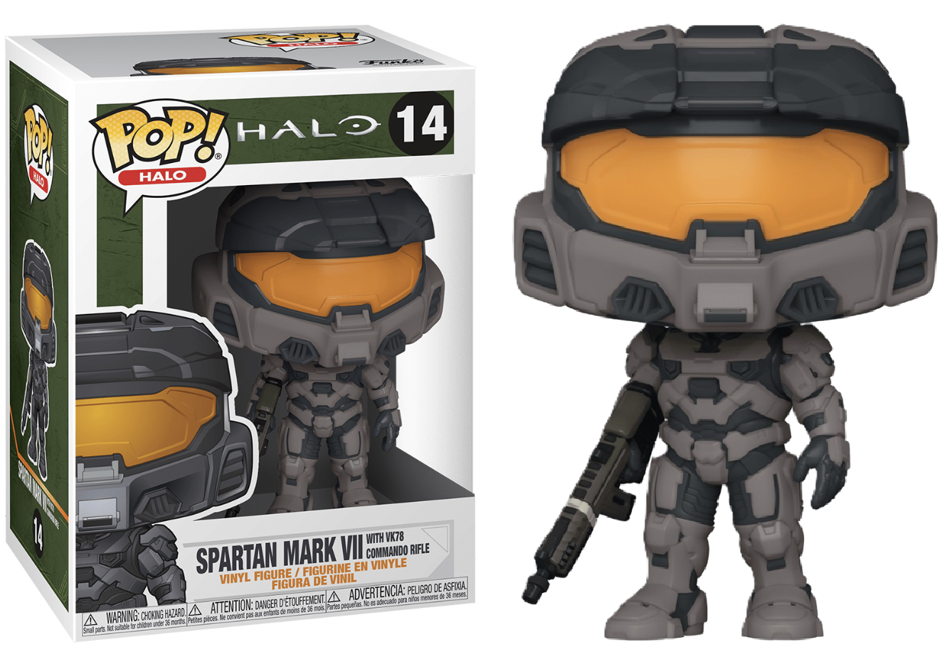 FUNKO POP! Vinyl Halo RARE Halo #14 Spartan Mark VII with VK78 Commando Rifle [VAULTED]