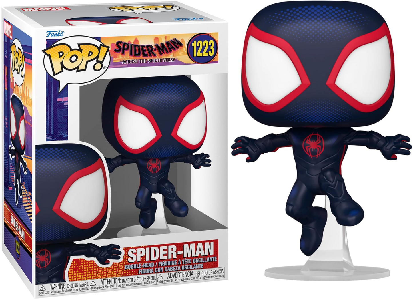 FUNKO POP! Bobble-Head Marvel RARE Spider-Man Across The Spiderverse #1223 Spider-Man (Leaping) (Across the Spider-Verse) [VAULTED]