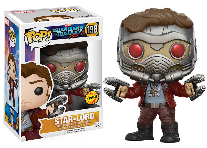 FUNKO POP! Vinyl Bobble-Head Marvel RARE Guardians of the Galaxy Vol. 2 #198 Star-Lord (Masked) [Chase] [VAULTED]