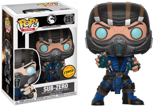 FUNKO POP! Vinyl Games RARE Mortal Kombat X #251 Sub-Zero (Ice Ball) [Chase] [VAULTED]